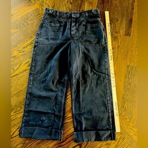 NEW Free People black 31 cuff jeans Palmer wide leg ankle